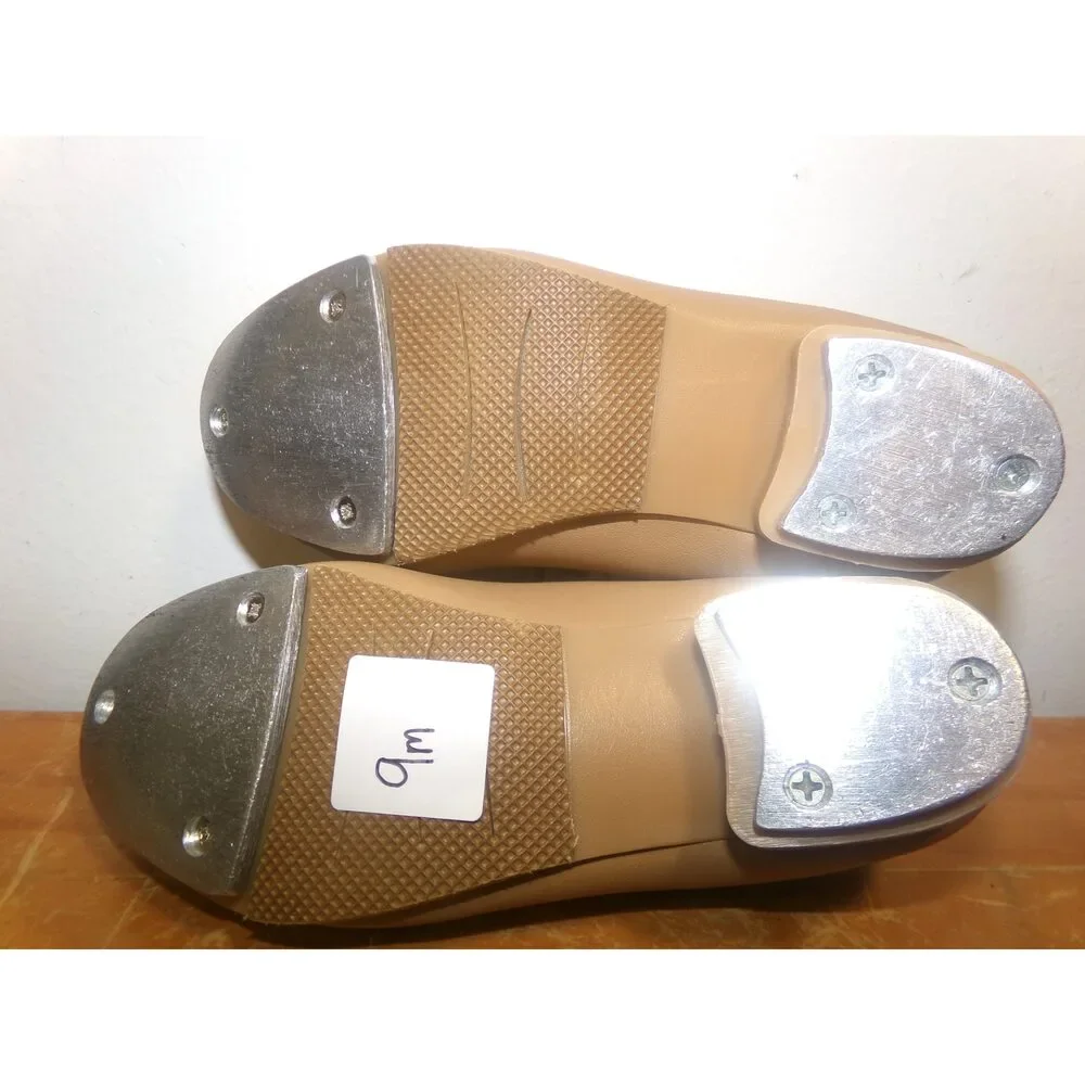 Pre-Owned Dance Dance Tap Shoes Stelle Kids 9M Mary Jane easy Strap Tan Velcro